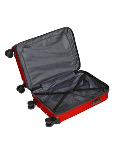 Image of Teakwood Dune Compact 55 cm Cabin Size Trolley Bag for Travel - Durable for Weekend Business Trip & Airline Cabin Fit - Smooth Wheels & Telescopic Handle Luggage Suitcase | Small, RED