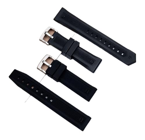 Correa de silicona de 20 mm negra ideal para uso diario en TAG Heuer Monaco 1