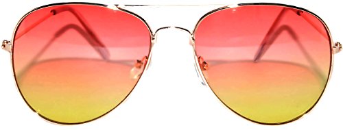 Image of OWL Classic Aviator Style Sunglasses Metal Frame Colored Lens UV 400 Unisex