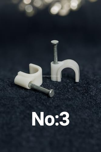 Proalet Hiva Çelik Çivili Kroşe, Kablo Klipsi, Dayanıklı, Plastik, Beyaz, Pratik, Kablo Sabitleme Aparatı, Elektrik, Tesisat Düzenleme İçin, Çivi Klips Seti, 100 Adet (No:3) - Görsel 4