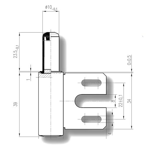 2x Rahmenteil für Stahlzarge Glastür 2-tlg. Türbänder Stahl verzinkt (Rt. für 2-tlg. Stahlzarge Bänder mit Plastikhülse)