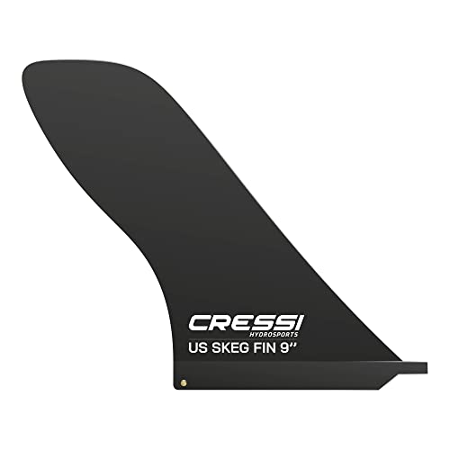 Cressi Us Skeg Fin 9'', Pinna deriva Unisex Adulto, Nero, 23 cm