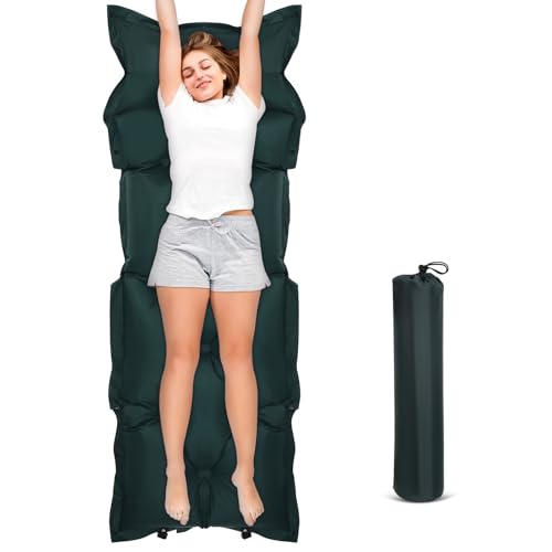 GANAZONO Camping Mat Self-Inflating Air Mattress Pillow Lightweight Portable Sleeping Pad for Hiking Backpacking and Outdoor Adventures Effortless Setup