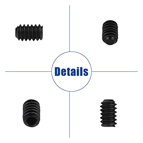 Jrouth JD-B 1000Pcs Metric + Sae Set Screw Assortment Kit, Internal Hex Drive Cup-Point Allen Screws Set 12.9 Class Alloy Steel Grub Screw  thumb #6