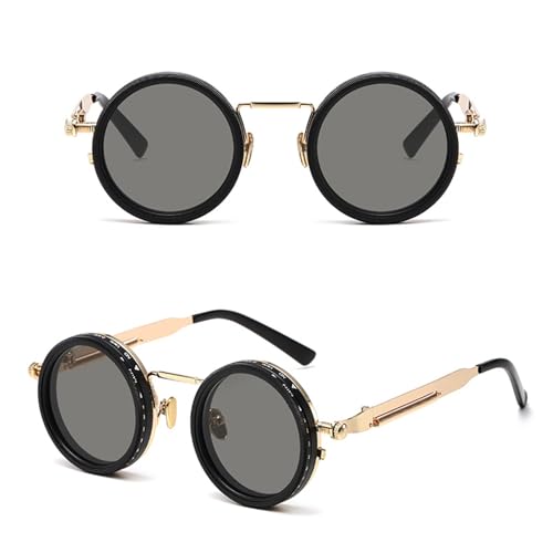 Adjustable-Tint Round Polarized Sunglasses for Men with Built-In ND Filter – 1–9 Step Manual Shade Control, Black Frame2