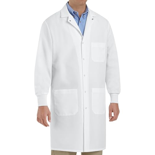 Red Kap unisex adult Specialized Cuffed With 3 Front Pockets Medical Lab Coat, White, Medium US