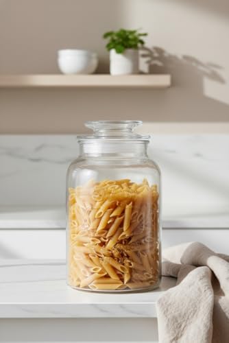 Image of 1500 ML Airtight Glass Jar, Transparent Storage Container, Food Grade Kitchen Storage Box, Dry Fruit, Snacks, Biscuit Jar, Leakproof Lid, Multipurpose Container (Pack of 5)