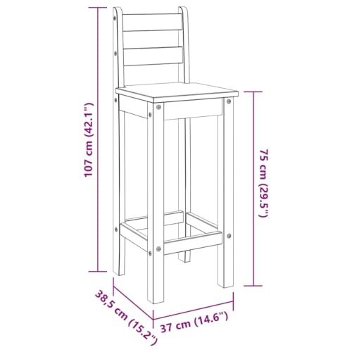 vidaXL Bar Set 5-TLG., Bartisch mit 4 Barhocker, Stehtisch Bistrotisch Barstühle für Esszimmer Küche Wohnzimmer, Bartresen Küchentisch Stühle, Massivholz Kiefer