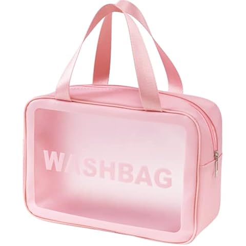 Clear Travel Toiletries Bag , Lightweight for Travel Waterproof Transparent Makeup Bag, Large Capacity Cosmetic Bag Cosmetic Pouch Hand Bag for Women Girls Ladies (Large) Cover