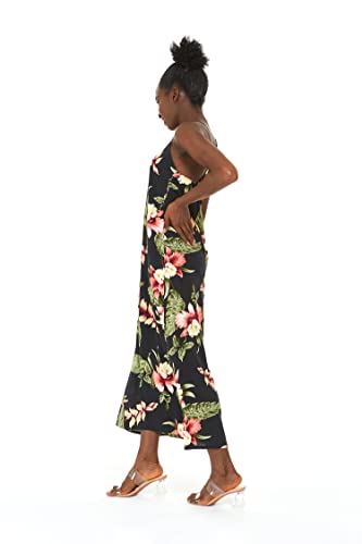Image of Family Matching Hawaiian Clothes, Black Rafelsia | Lightweight 100% rayon • Family matching outfits • Beach vacations • Luaus • Cruises • Family photos