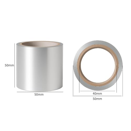 Amcbkyea Aluminiumband - Metallisches Dichtband für extreme Temperaturen, wasser- und dampfdicht, gasbeständig, robust und langlebig, ideal für dauerhafte Reparaturen und Abdichtungen, 50 mm x 10 m