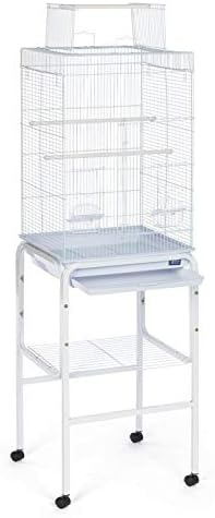 prevue pet products sp445w bird cage stand with shelf, white