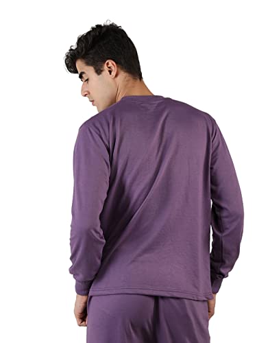 Image of CHKOKKO Men's Terry Cotton Loose Fit Full Sleeves Regular Fit T-Shirt
