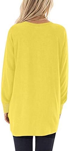 MISFAY レディース カジュアル 長袖 ラウンドネック ポケット Tシャツ ブラウス チュニック スウェットシャツ トップス ポ