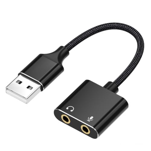 Image of ZORBES USB Sound Card to 3.5mm Jack Audio Adapter External Stereo Sound Adapter Splitter Converter for Windows, Mac, Linux, Laptop, PC, PS4, Headset - Plug & Play No Drivers Needed