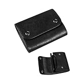 [Modiko] 財布 メンズ 2つ折り 本革 プエブロレザー コンパクト財布 二つ折り 大容量 柔らかい 紳士用 金運上昇の福小さい財布 人気 プレゼント (ブラック)