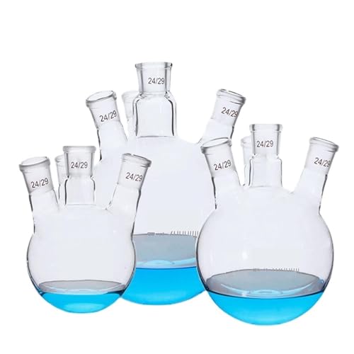 Flacon de distillation en verre borosilicaté 500ml à 4 cols haute résistance