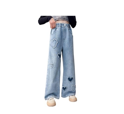 Jeans large jambe fille streetwear idéal pour l'école