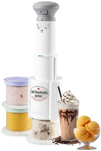 Cuisinart Freeze Wand Ice Cream Maker | Includes 3 x 240ml dessert pots | 5 presets: Ice Cream Sorbet Milkshake Slushie Mixins | high-protein dairy-free vegan low calorie