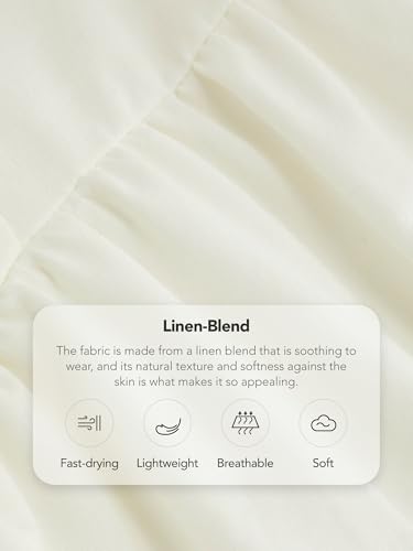 CIDER Women Square Neck Ruffle Linen Blend A Line Dress Daily Casual Vacation Dresses3