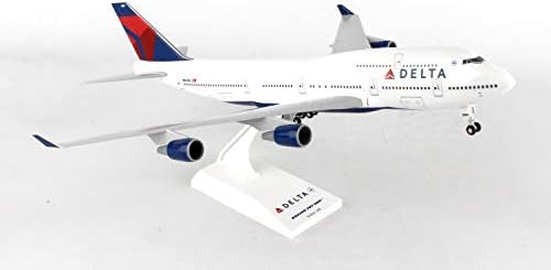 Daron Skymarks Delta 747-400 Airplane Model Building Kit with Gear, 1/200-Scale , White