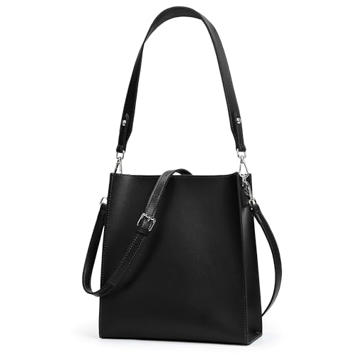 KALIDI Handtasche Damen Mittelgroß Veganes Leder Crossbody Bag Damen Umhängetasche mit Verstellbarem Gurt Tote Bag für Schule Büro Arbeit Reisen Ausflug Einkauf