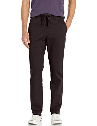 Amazon Brand - Goodthreads Men's Straight-Fit Washed Chino Drawstring Pant, Black Medium/32