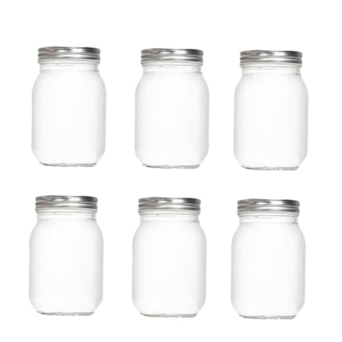 LOLIPPYY 6 piezas Tarros Redondos de Vidrio Transparente para Almacenamiento de Frutos Secos Frascos Herméticos para Mermelada de Diseño Sellado para Cocina y Conservación Segura