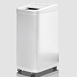 White Kitchen Bin, DSL sensor bins for kitchen, Large Smart Electric Touch- Free Automatic Sensor Waste Rubbish Bin, Dustbin, Trash Can – Stainless Steel Finish – 50L Bin