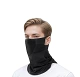 Vanolu Ice Silk Face Mask for Men & Women, UPF 50+ Neck Gaiter for Sun Protection, Cooling Balaclava for Outdoor Sports (Black)
