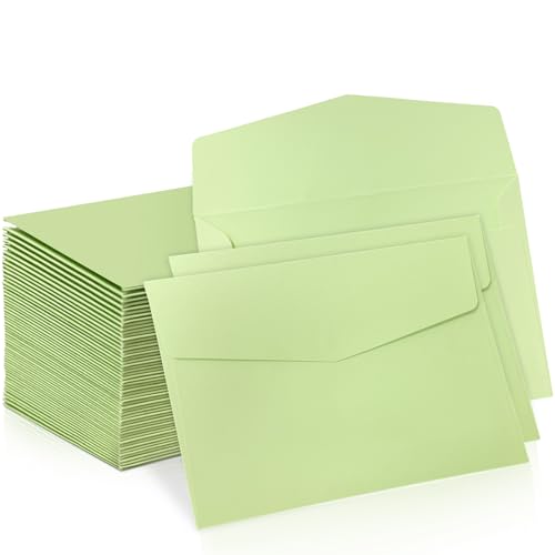 Senbaler 55 Pezzi Buste Lettere DIN C6, Busta Carta Piccole, Partecipazioni Matrimonio Colorate, Mini Buste per Matrimoni, Compleanni, Auguri e Inviti, 16×11.4cm Verde