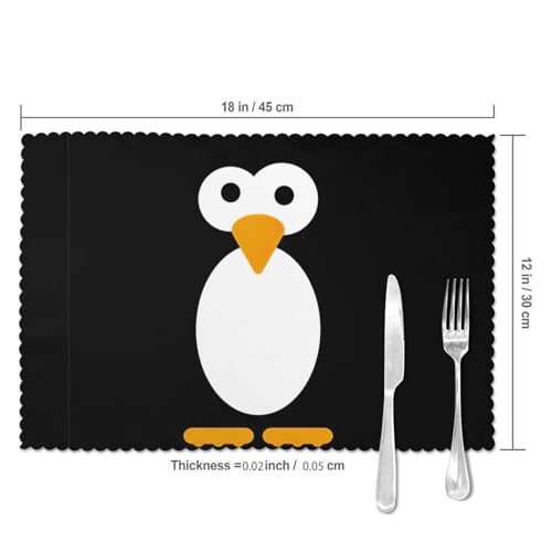 Set de table pingouin lot de 6 lavables en polyester 30x45 cm