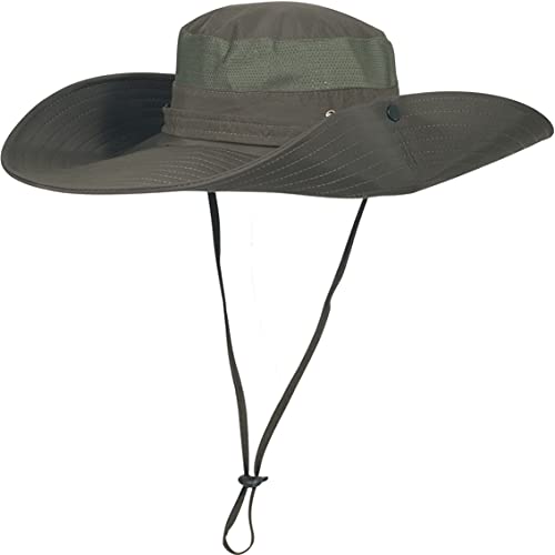 Image of Super Wide Brim Sun Fishing Hat Safari UPF50+ Bucket Boonie Cap for Gardening Hiking Camping