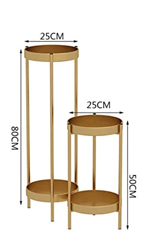 Image of Metal Flower Stand 2 Tier Indoor Shelf Holder Metal Tall Display Designs Planter Pot Plant Flower Stand Set of 2 (White)