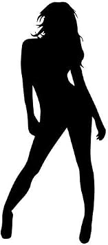 Sexy Girl Silhouette Decal Sticker Black, Mirrored, Decal Sticker Vinyl Car Home Truck Window Laptop