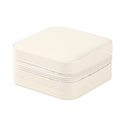 Neveika 754422333092 Portable Travel Mini Jewelry Box Leather Jewellery Ring Organizer Case Storage Gift Box Girls Women (White). thumb #1