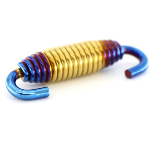 2 Stück 58mm Motorrad Auspuff Feder, Auspufffeder Haken Motorrad Feder Motorrad Auspuff Mittelrohre Federn Edelstahlfedern Schwenkbare Federn Universalmotoren Teile