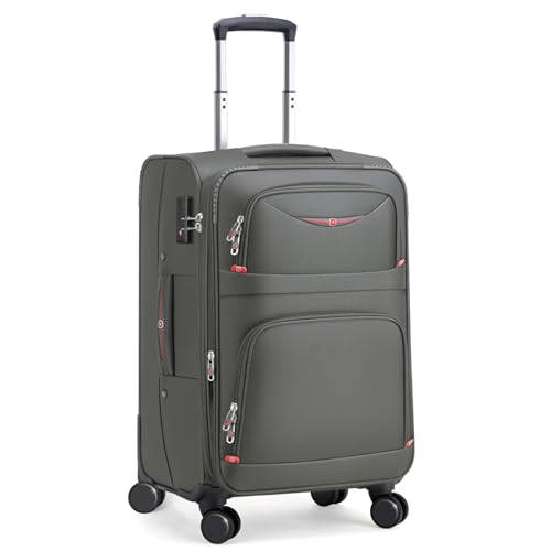 Image of ROPLUS Softside Expandable Luggage with 4 Spinner Wheels, Durable Carry-On Luggage Suitcase (Gray, 21-Inch)