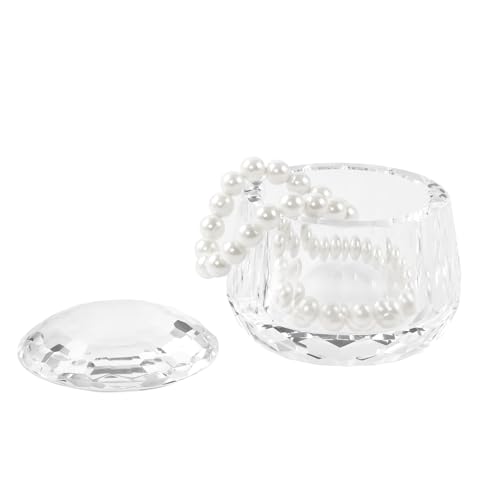 DONOUCLS Crystal Jewelry Box Candy Jar, Multi-Use Organiser for Vanity & Kitchen, Containers for Cosmetics, Sweets, Wedding Favours, Bulk Items, Transparent Storage Containers, Home Decor
