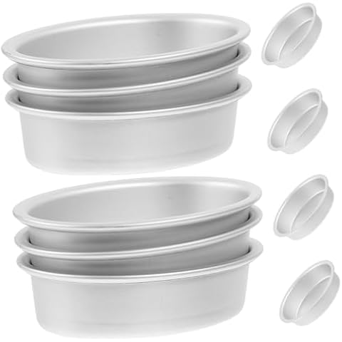 SHOWERORO 10Pcs Oval Cake Molds Cover