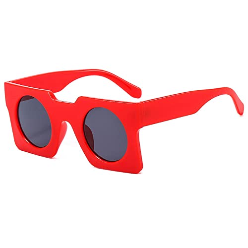 Lunettes de soleil punk protection UV400 verres ronds bleu tendance