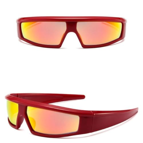Lunettes de soleil rectangulaires de luxe monture punk vintage protection UV400