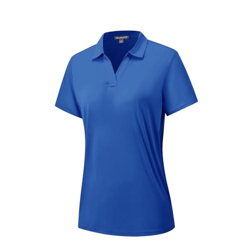 Image of Women's Polo Shirts Short Sleeve Quick Dry UPF 50+ Sun Protection Golf Tops | V Neck Collared Design, Business Casual Work, Tennis Pickleball Athletic