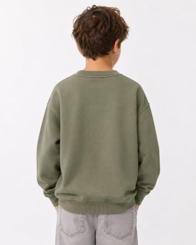 Image of Alan Jones Clothing Boy's Oversized Sweatshirt | Stylish Printed Crew Neck Pullover for Kids | Age 6-16 Years | Soft & Warm Winter Wear