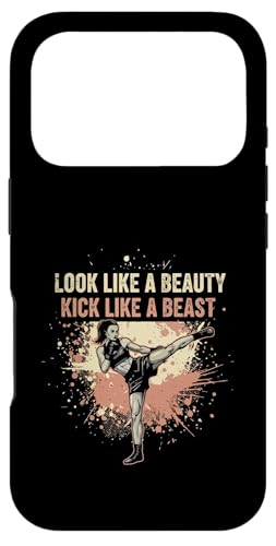 Look Like Beauty Kick Like Beast Kickboxing Kickboxer Girl Case for iPhone 17 Pro