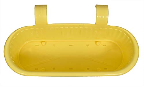 mastBus Plastic Hanging Pots for Balcony and Stairs Railing, Indoor/Outdoor Gardening Containers (Yellow, 15 inch)
