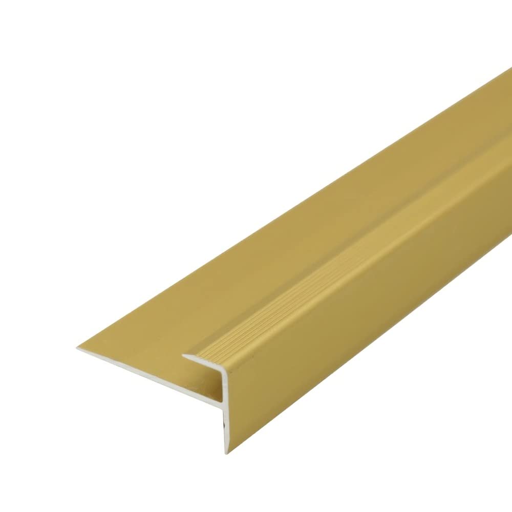 Cayrus Gold C24 28 X 14.5Mm Anodised Aluminium Lvt Stair Nosing Edge Profile For 5Mm Flooring - 0.9M