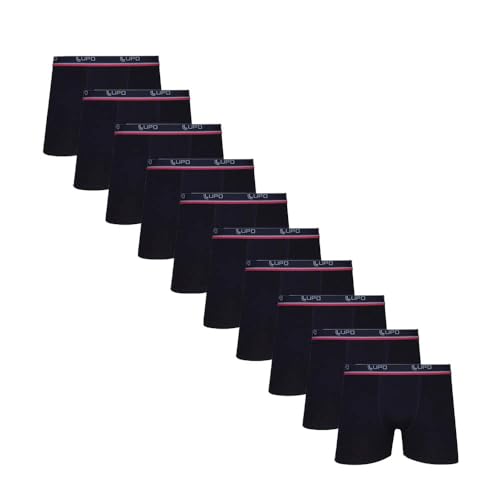 Kit 10 Cuecas Box Lupo Algodão Preto - 523 Tamanho:M;Cor:Preto