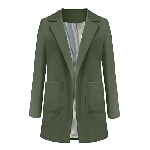 Solid Plain Blazers for Women Business Casual Office Coat Long Sleeve Cardigans Suit Blazer Jacket Fall Thin Outwear4