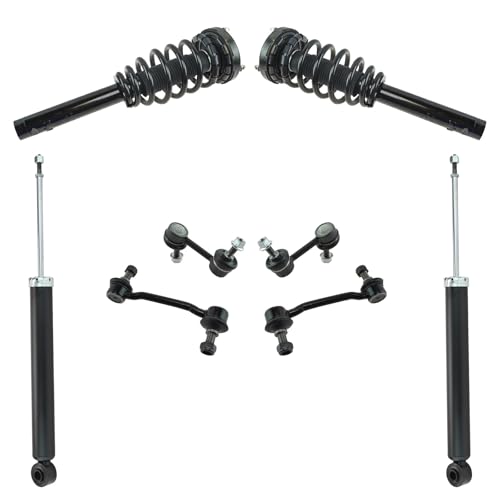 Image of TRQ Front and Rear Suspension Kit Complete Strut & Coil Spring Assembly Shock Absorber Sway Bar Stabilizer Link Compatible with 2006-2011 Hyundai Azera 2006-2010 Sonata